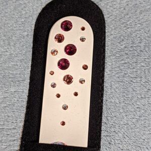 🆕7.5" White Czech Crystal Nail File W/BEAUTIFUL LIGHT & DARK PINK SWAROVS…